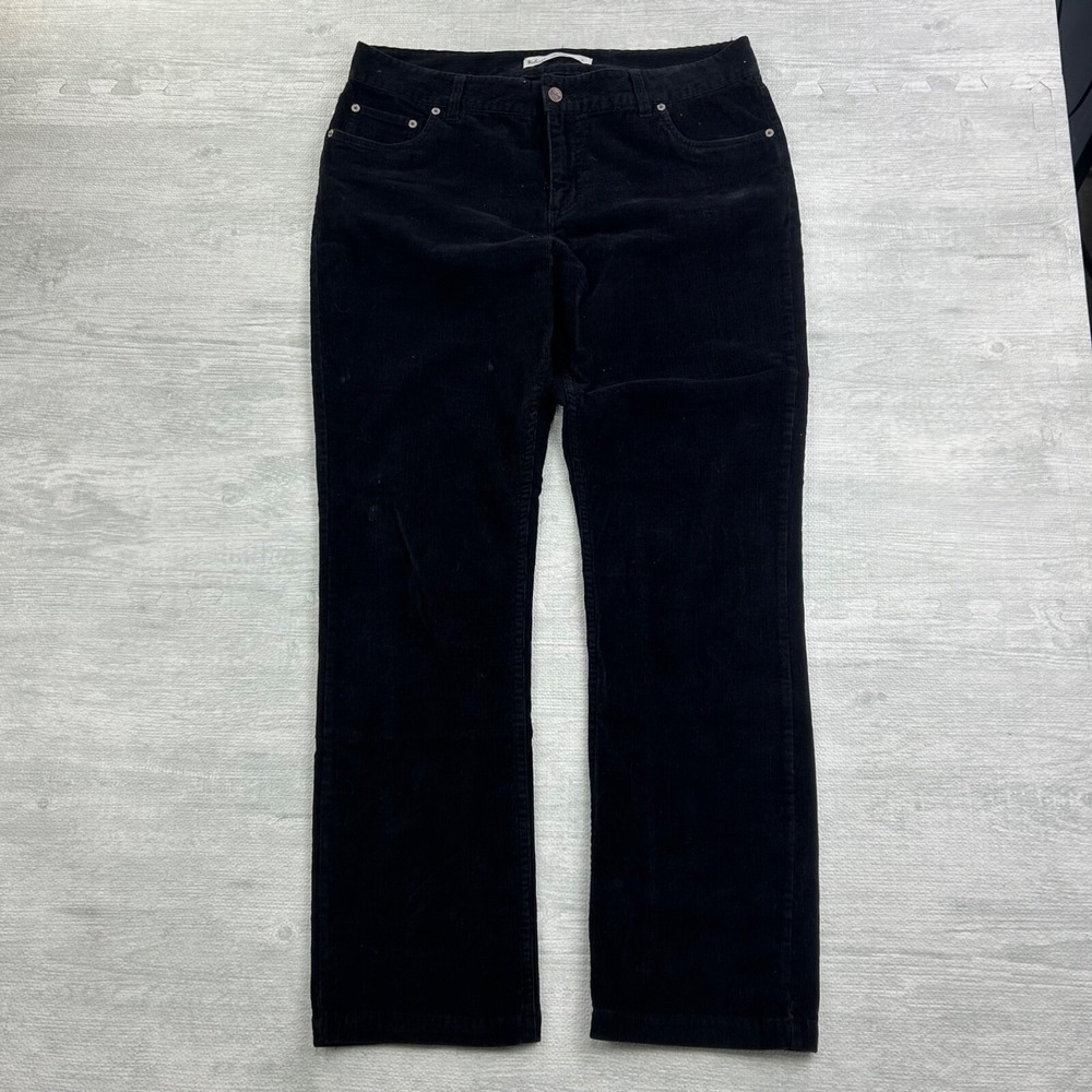 Vintage Woolrich Corduroy‎ Pants Womens Size 14 Black Straight Leg Wide Wale
